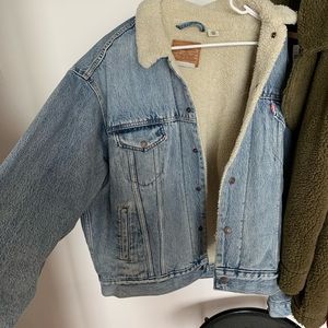 Denim Sherpa-Lined Levi Coat